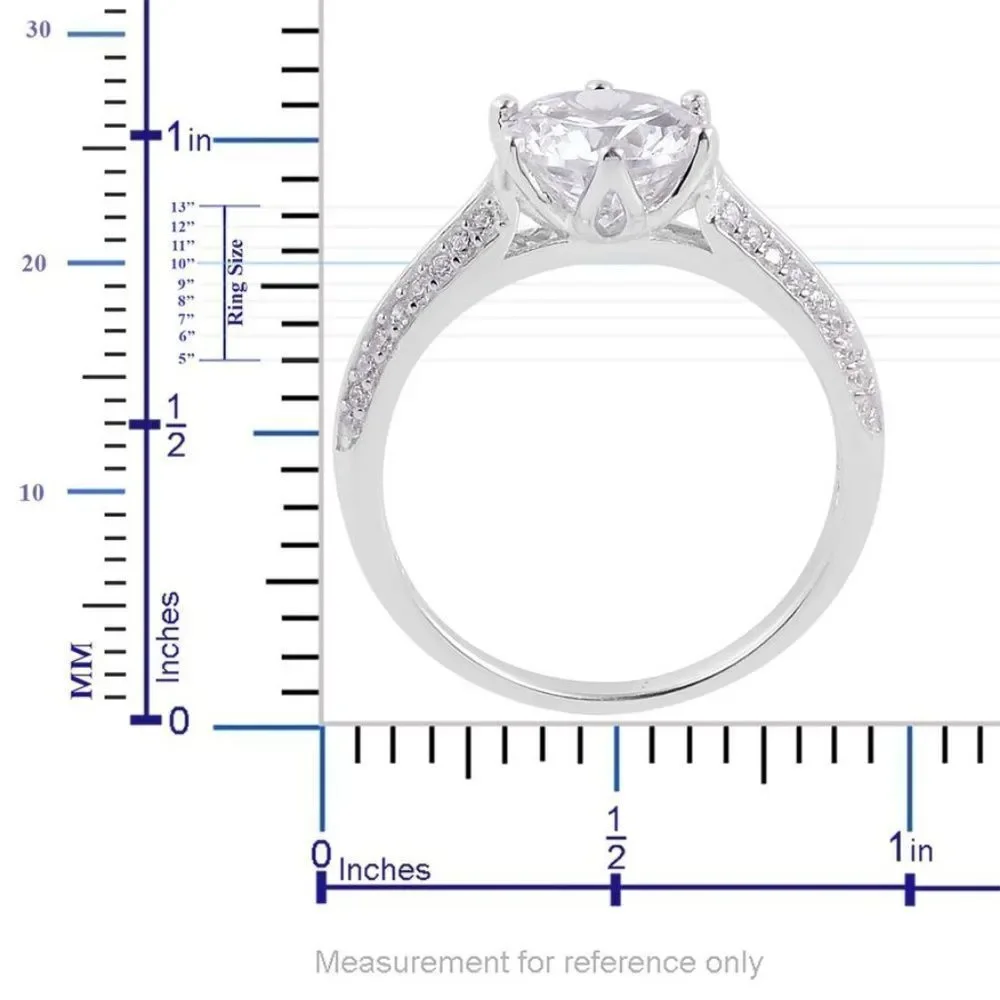 Simulated Diamond Ring Earring Set Sterling Size 8